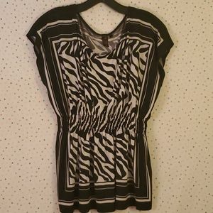 Polyester/Spandex blend Zebra striped top/ blouse